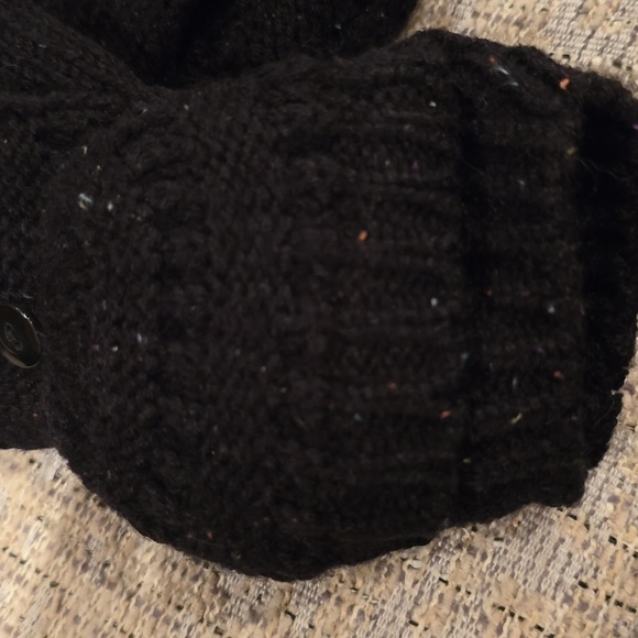 SONOMA WOMEN'S BLACK SPECKLED FLIP TOP WARM WINTER GLOVES ONE SIZE FITS MOST - Picture 5 of 10